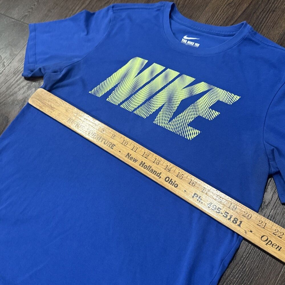Nike DRI-FIT Graphic T-Shirt Men's Blue Short Sleeve Activewear Top Mens Large - Picture 2 of 7